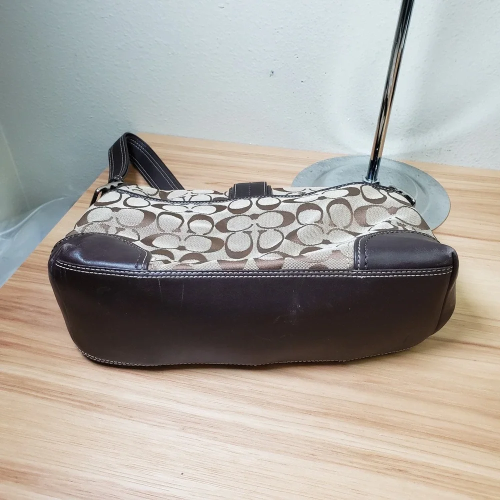 Y2K Coach Soho Bag 4PC Set Brown Signature C Logo Print Buckle‎ Shoulder Purse
